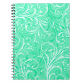 Mint Green Ornamental Spiral Notebook Notizblock (Vorderseite)