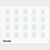 Mint Green Palm Leaf Vielen Dank Quadratischer Aufkleber (Blatt)