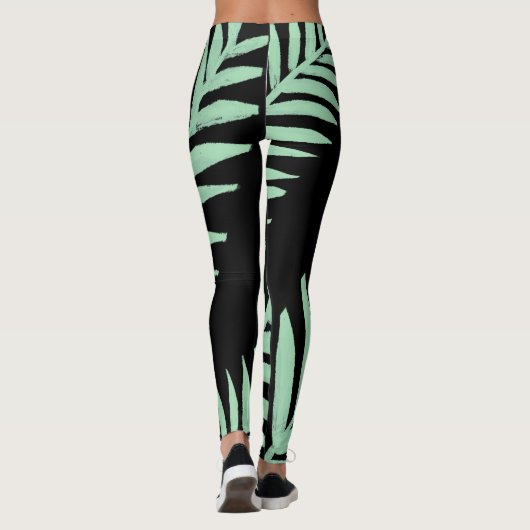 Mint Green Palm Leggings (Rückseite)