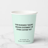 Mint Green Paper Cups Custom Business Logo 8 oz Pappbecher (Rückseite)