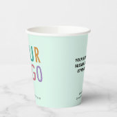 Mint Green Paper Cups Custom Business Logo 8 oz Pappbecher (Links)