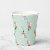 Mint Green Party Hat Birthday Pappbecher (Rückseite)