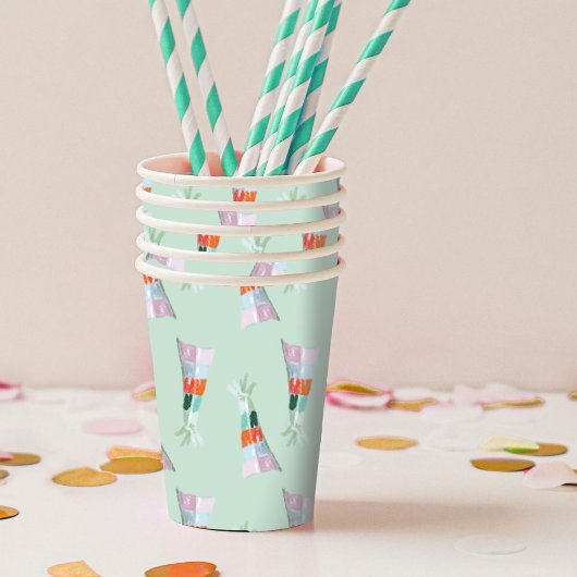 Mint Green Party Hat Geburtstag Pappbecher