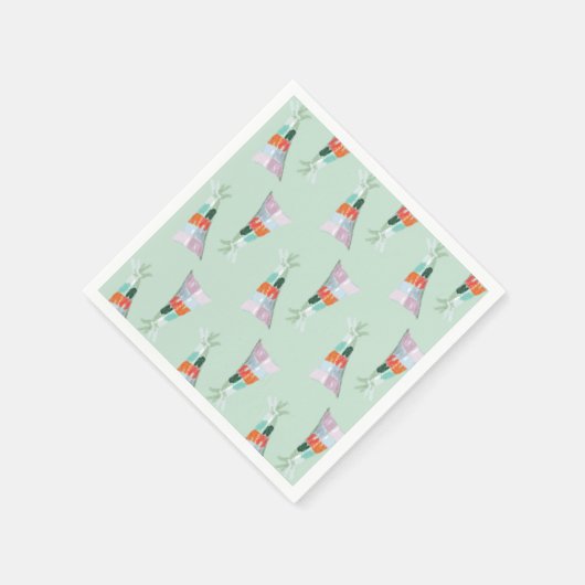 Mint Green Party Hat Geburtstag Serviette (Ecke)