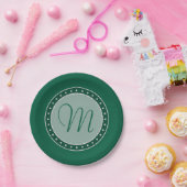Mint Green Party | Monogram Script Chic Modern Pappteller (Party)