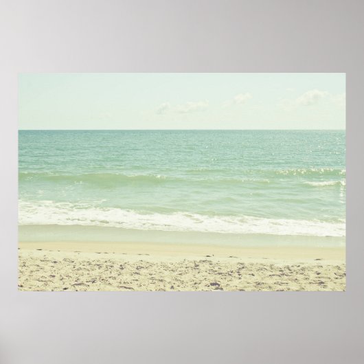 Mint Green Pastel Beach Fotografie Poster (Vorne)