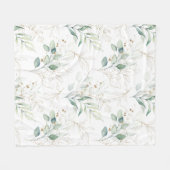 Mint Green Pastel Blumengrün Muster Fleecedecke (Vorderseite (Horizontal))