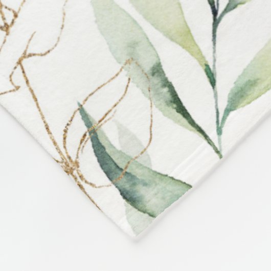 Mint Green Pastel Blumengrün Muster Fleecedecke (Ecke)