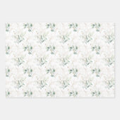 Mint Green Pastel Blumengrün Muster Geschenkpapier Set (Vorderseite 2)