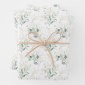 Mint Green Pastel Blumengrün Muster Geschenkpapier Set (Beispiel)