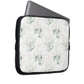 Mint Green Pastel Blumengrün Muster Laptopschutzhülle (Vorne Rechts)