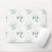 Mint Green Pastel Blumengrün Muster Mousepad (Mit Mouse)
