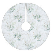 Mint Green Pastel Blumengrün Muster Polyester Weihnachtsbaumdecke (Vorderseite)