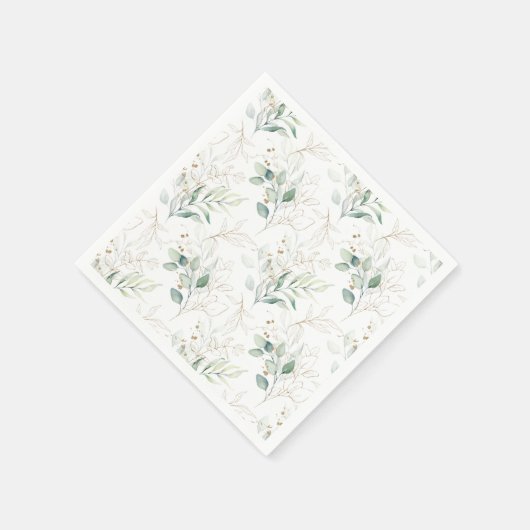 Mint Green Pastel Blumengrün Muster Serviette (Ecke)