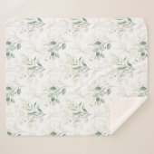 Mint Green Pastel Blumengrün Muster Sherpadecke (Vorderseite (Horizontal))