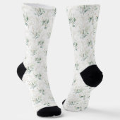 Mint Green Pastel Blumengrün Muster Socken (Gewinkelt)