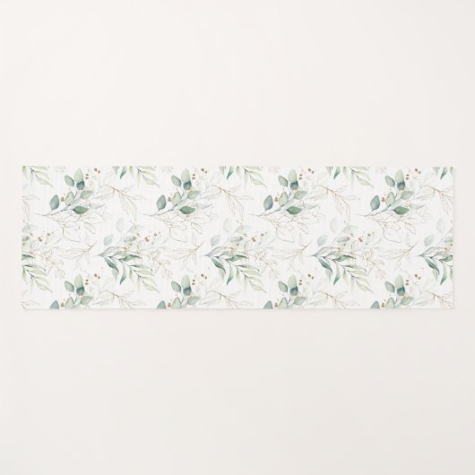 Mint Green Pastel Blumengrün Muster Yogamatte (Vorderseite (Horizontal))