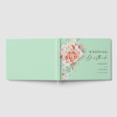 Mint Green & Peach Floral Wedding Gästebuch (Voll)