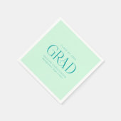 Mint Green Personalisiert Minimalistisch Grad Part Serviette (Ecke)
