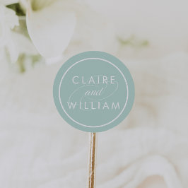 Mint Green Personalisiert Wedding Runder Aufkleber