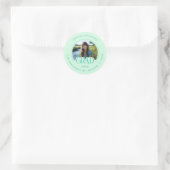 Mint Green Photo Address Graduate Envelope Seal Runder Aufkleber (Tasche)