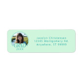 Mint Green Photo Graduation Return Address Labels (Vorne)