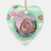 Mint Green & Pink Christmas Keepake Ornament (Rechts)