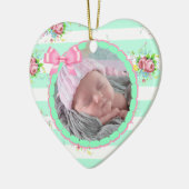 Mint Green & Pink Christmas Keepake Ornament (Links)
