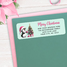 Mint Green Pink frohe Weihnachts Spaß Pinguin Mode