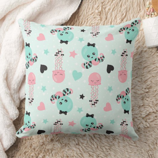 MINT GREEN PINK, GRAU UND SCHWARZ KISSEN (Decke)