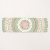 Mint Green Pink Mandala Yogamatte (Vorderseite (Horizontal))