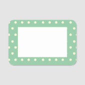 Mint Green Polka Dot Customizable Namensschild (Vorderseite)