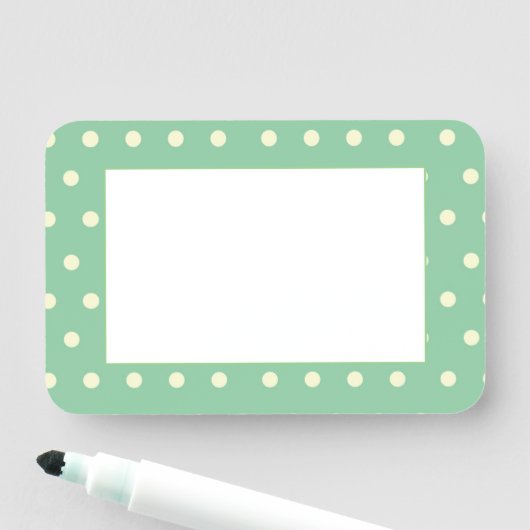 Mint Green Polka Dot Customizable Namensschild (Beispiel)
