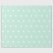 Mint Green Polka Dot Geschenkpapier (Flach)