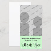 Mint Green Polka Dot Muster. Hochzeit Danke (Vorne/Hinten)