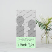 Mint Green Polka Dot Muster. Hochzeit Danke (Stehend Vorderseite)