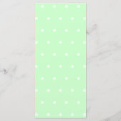 Mint Green Polka Dot Muster. Hochzeitsmenü Menükarte (Rückseite)
