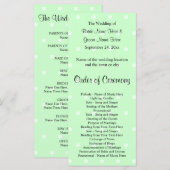Mint Green Polka Dot Muster. Hochzeitsprogramm Programm (Vorne/Hinten)