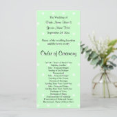 Mint Green Polka Dot Muster. Hochzeitsprogramm Programm (Stehend Vorderseite)