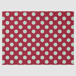 Mint Green Polka Dots on Maroon Tissue Paper Seidenpapier