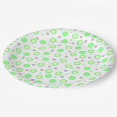Mint Green Polka Dots Pappteller (Schrägansicht)