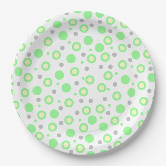 Mint Green Polka Dots Pappteller (Vorderseite)