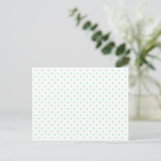 Mint Green Polka Dots Postkarte (Stehend Vorderseite)