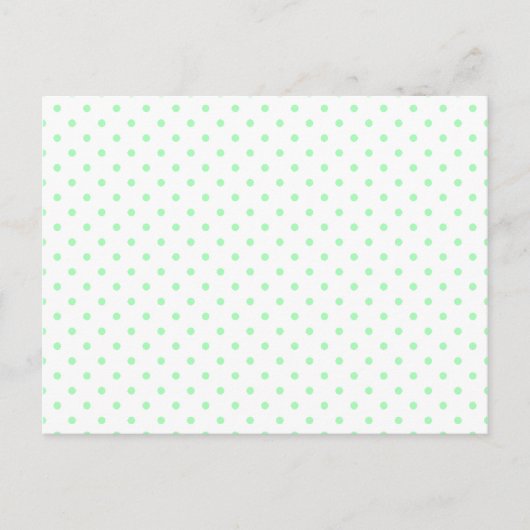 Mint Green Polka Dots Postkarte (Vorderseite)