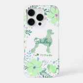 Mint Green Poodle | Custom Floral Dog Mom iPhone Hülle (Rückseite)