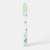 Mint Green Poodle Custom Name with Floral Wreath iPhone Hülle (Linke Seite)