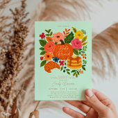 Mint Green Pumpkin Baby Shower Brunch Invitation Einladung