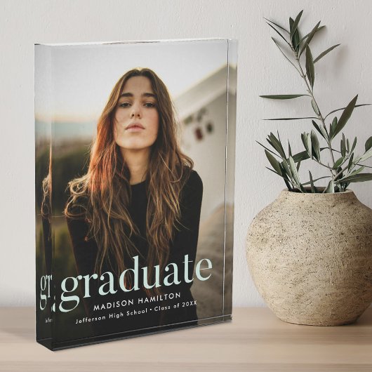 Mint Green Refined Graduation Fotoblock