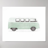 Mint Green Retro Van Kinderzimmer Dekor Poster (Vorne)