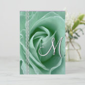 MINT GREEN Rose & Hochzeit Einladungen (Stehend Vorderseite)